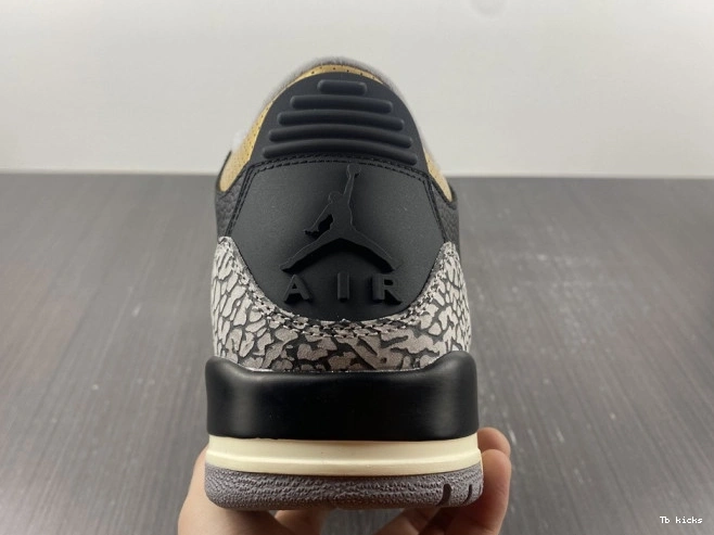 Reps TBK Jordan Air Black 3 Gold CK9246-067 WMNS 0724